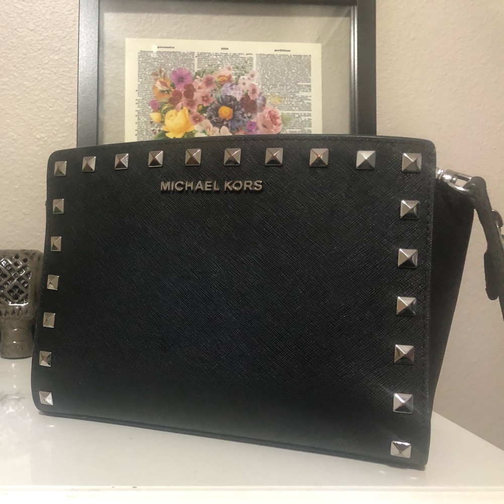 COPY - Michael Kors silver studded black cross bo…